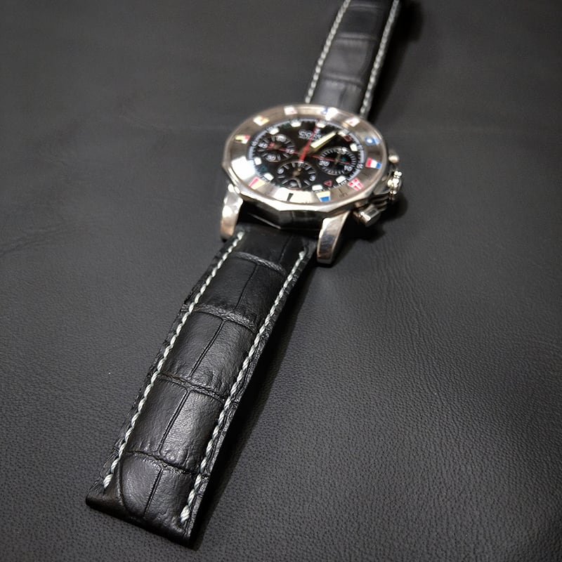 Ремешок для часов Black Python leather