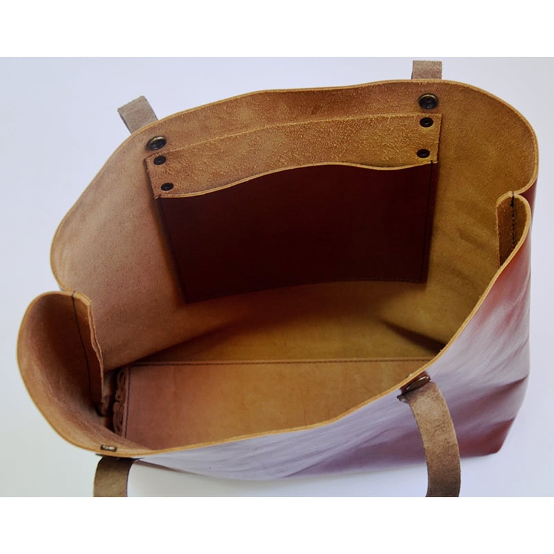 Сумка жіноча Tote Flowers brown leather