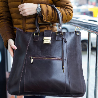 Сумка женская кожаная Satchel bag brown leather