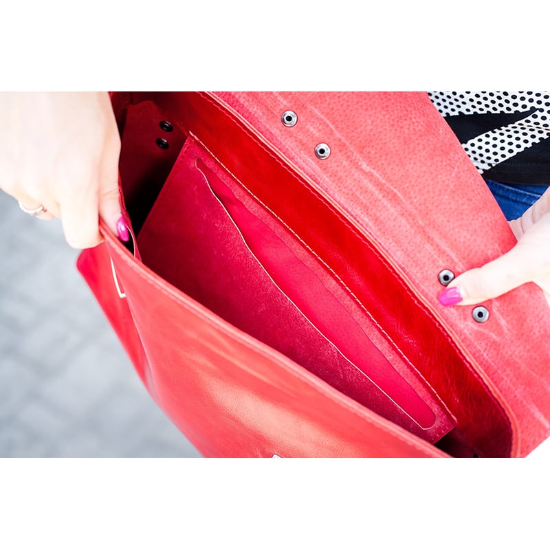 Сумка жіноча Satchel red leather