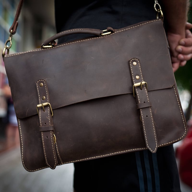 Сумка женская кожаная Satchel brown leather