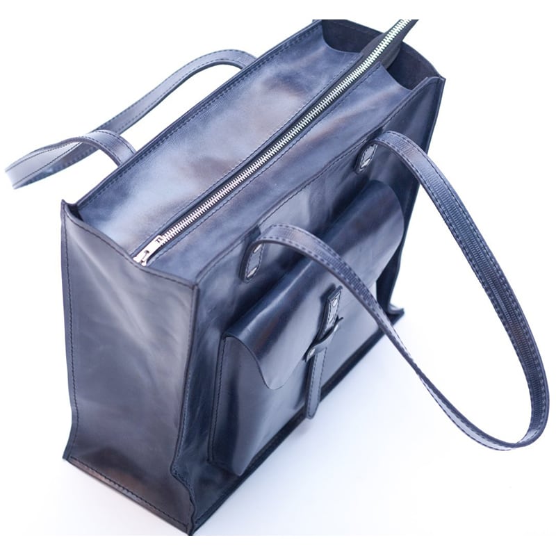 Сумка женская Tote bag blue leather