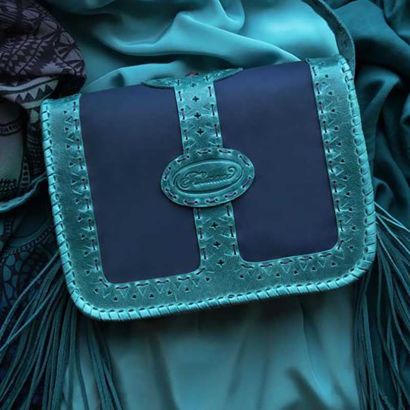 Женская сумка Saddle Bag Sea Вreeze blue leather