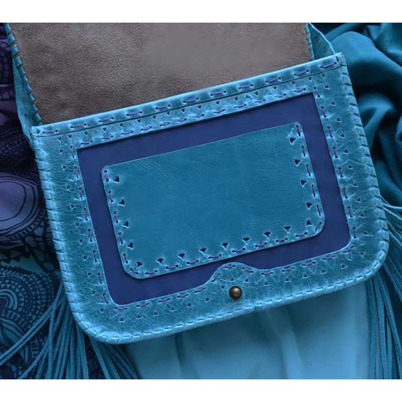 Женская сумка Saddle Bag Sea Вreeze blue leather