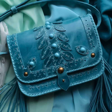 Женская сумка Saddle Bag Lagoon blue leather