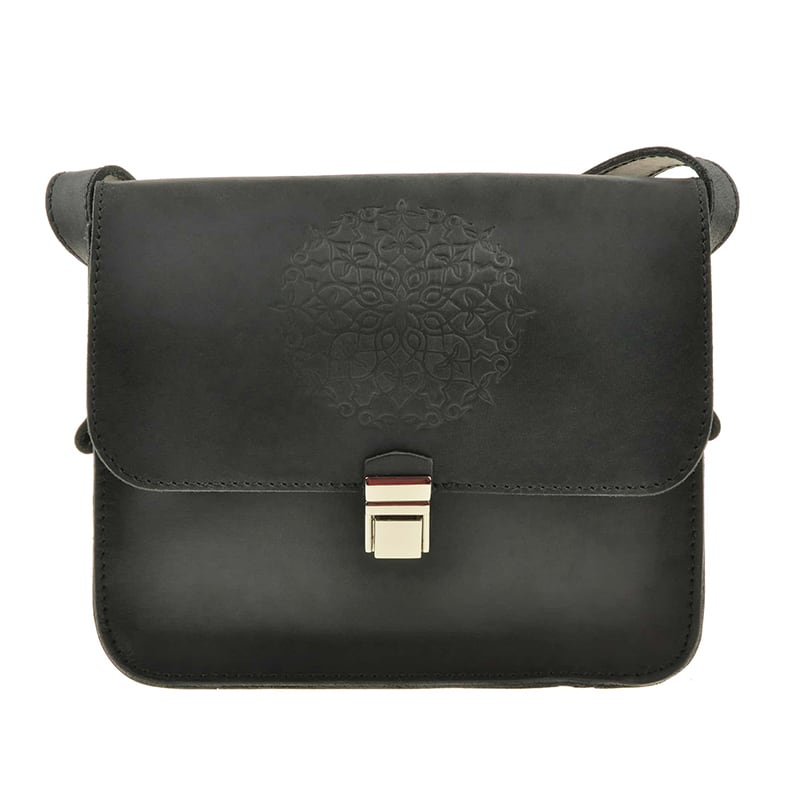 Сумка женская Mandala black leather через плечо