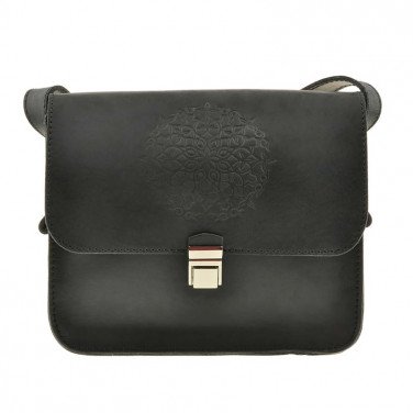 Сумка женская Mandala black leather через плечо
