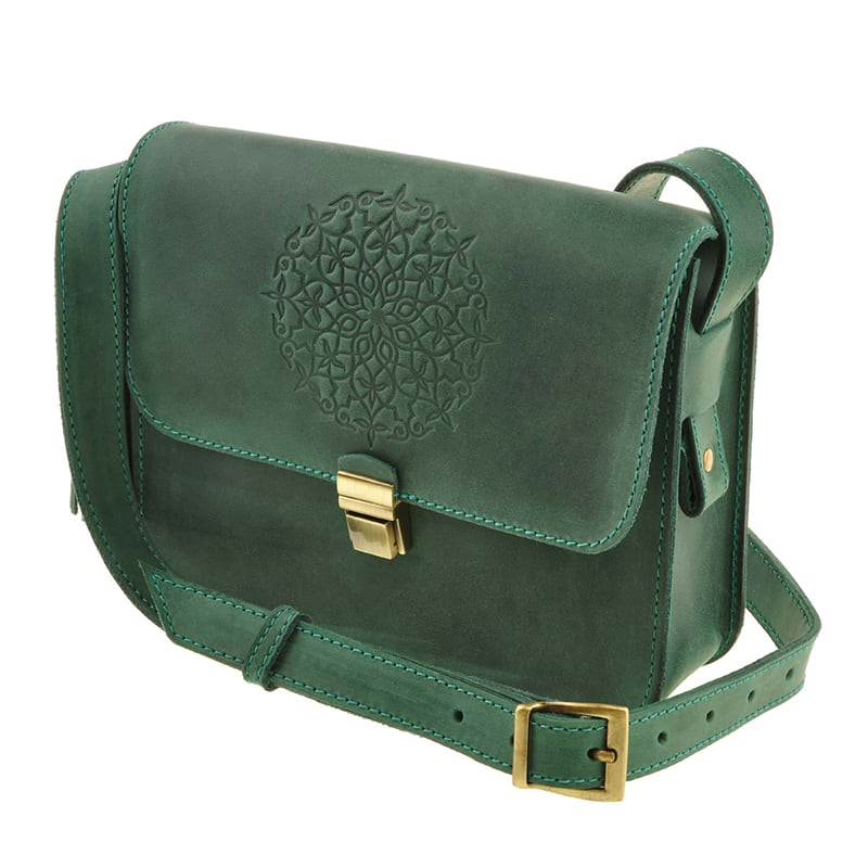 Сумка жіноча Mandala green leather