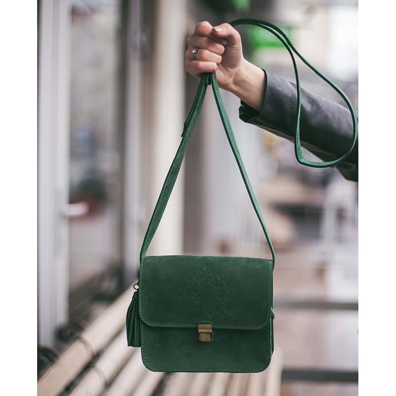 Сумка жіноча Mandala green leather