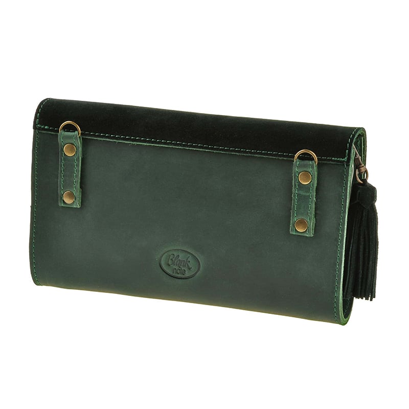 Кожаная сумка женская Combi Clutch Velours green leather