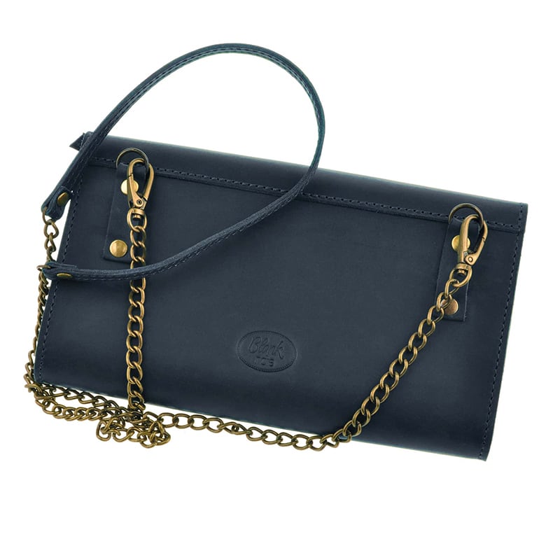 Кожаная сумка женская Combi Clutch dark blue leather