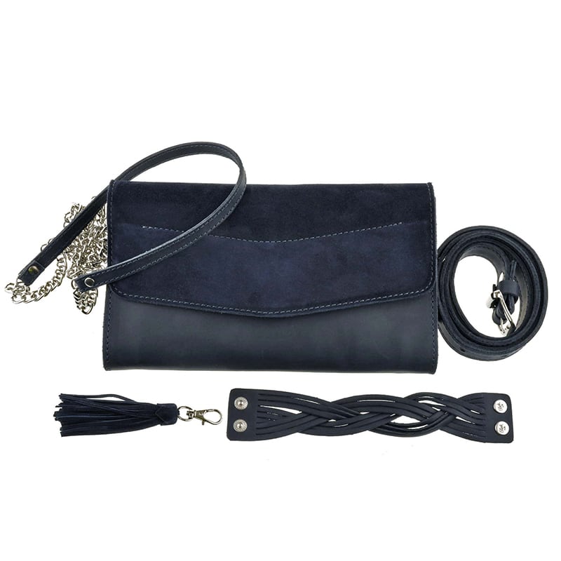 Сумка женская Combi Clutch Velours dark blue leather