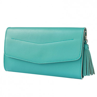 Кожаная сумка женская Combi Clutch blue leather