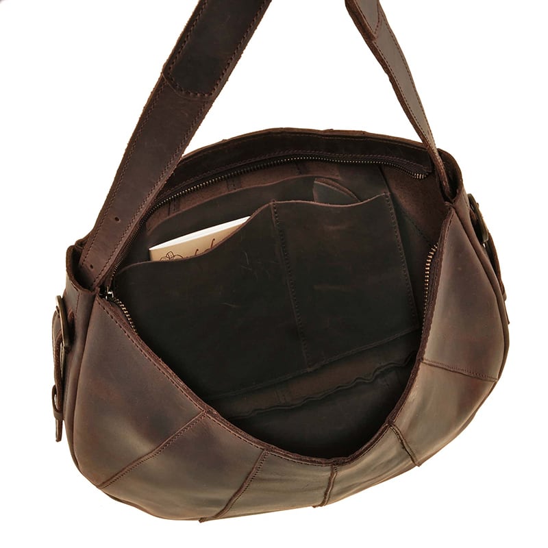 Женская кожаная сумка через плечо Нobo Вag brown leather