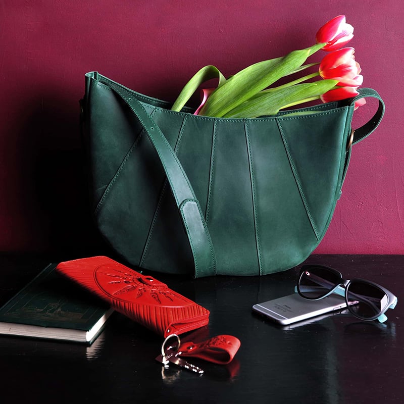 Сумка шкіряна Нobo Bag green leather