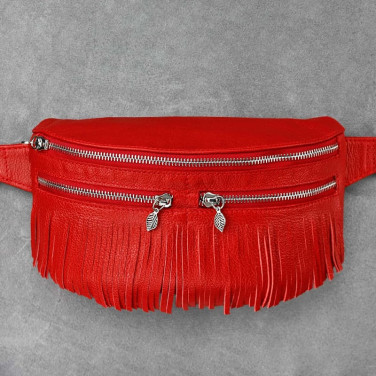 Сумка женская Lumbar bag red leather 