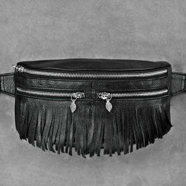 Сумка женская Lumbar bag black leather 