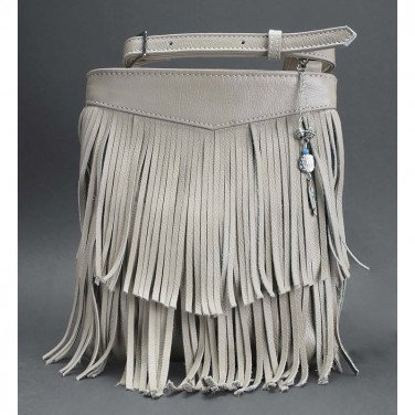 Кожаная сумка женская Cross-body bag cream leather