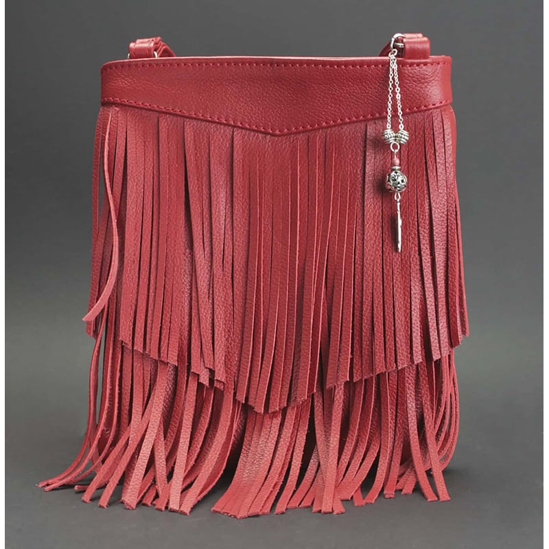 Кожаная сумка женская Cross-body bag red leather