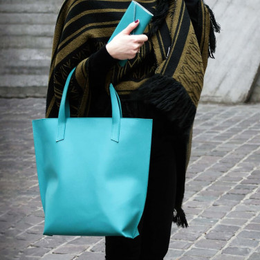 Сумка женская кожаная Shopper blue leather