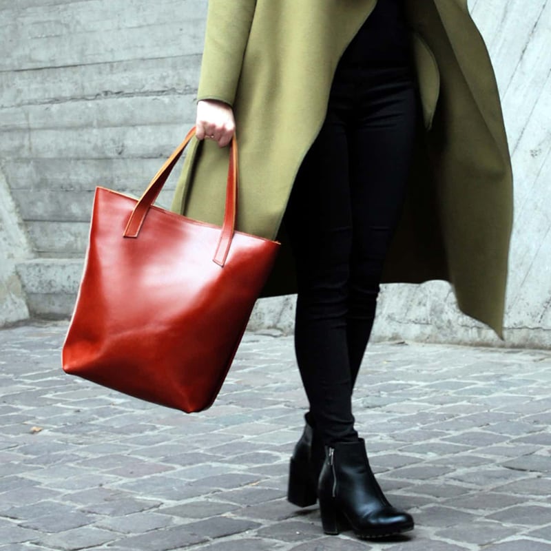 Сумка жіноча шкіряна Shopper brown leather