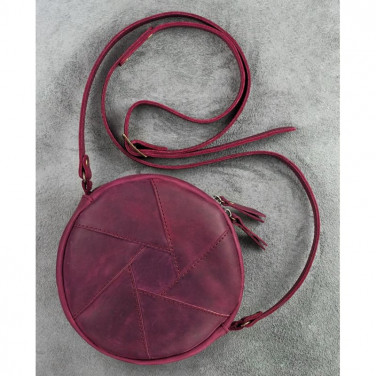 Кожаная сумка женская Hat box vinous leather