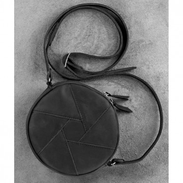 Кожаная сумка женская Hat box black leather