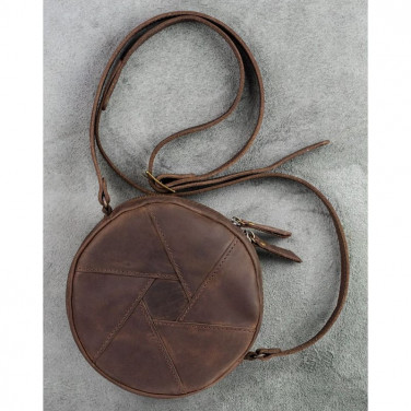 Кожаная сумка женская Hat box brown leather