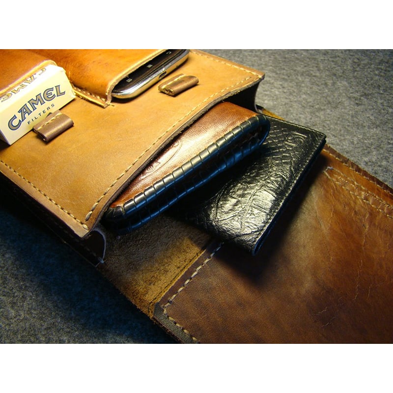 Сумка чоловіча шкіряна Baguette bag brown leather
