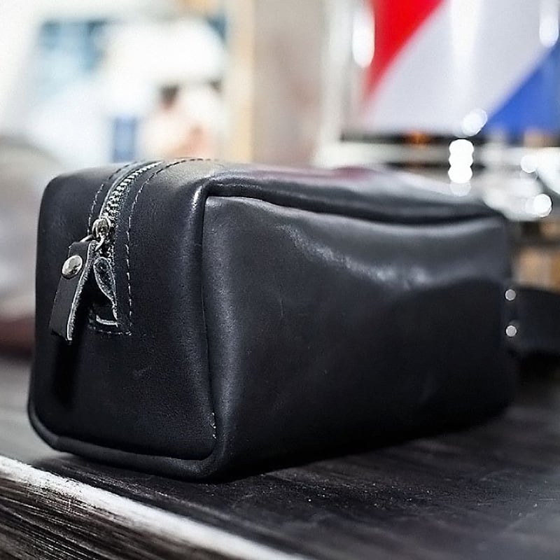 Косметичка чоловіча Duffle bag black leather