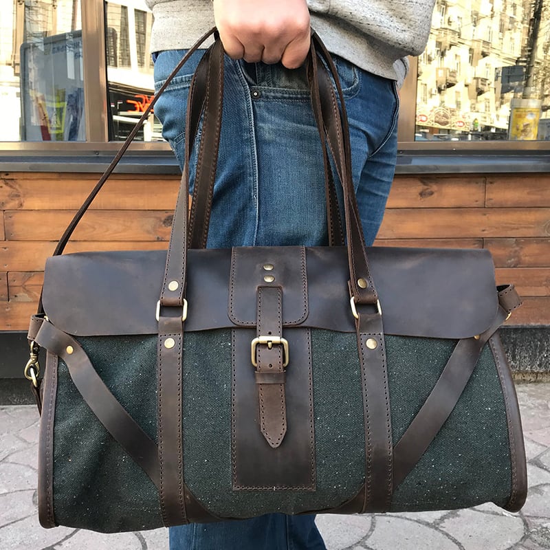 Сумка мужская Duffle bag brown leather