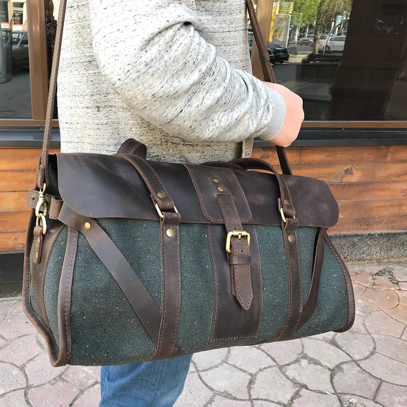 Сумка мужская Duffle bag brown leather