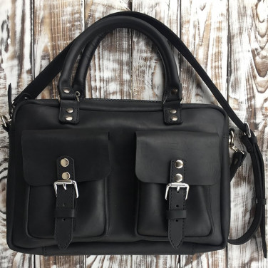 Сумка чоловіча Slouchy satchel black leather