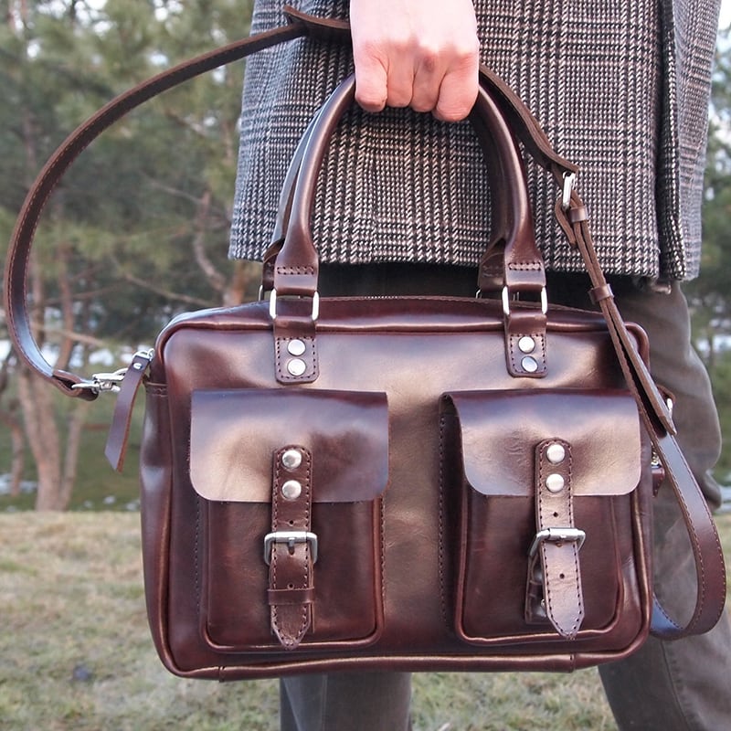 Сумка мужская Slouchy satchel maroon leather