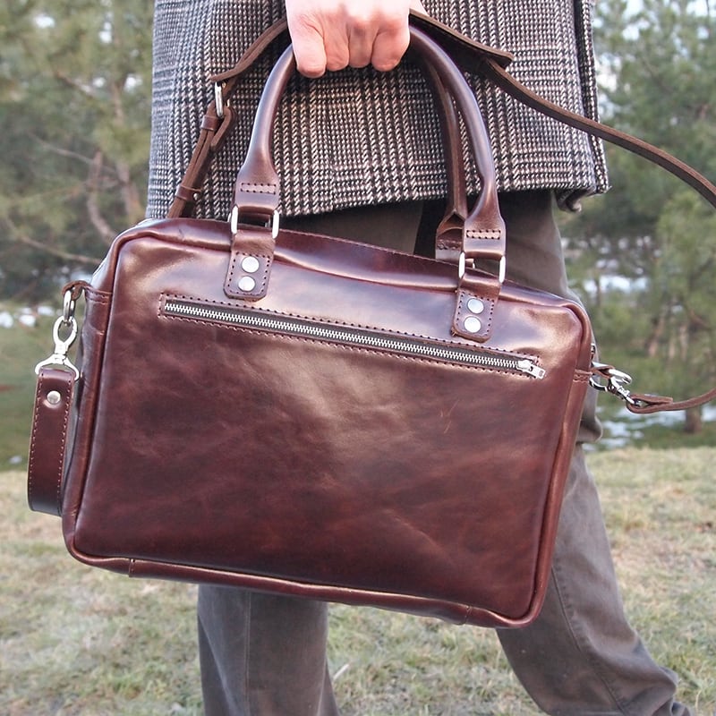 Сумка мужская Slouchy satchel maroon leather