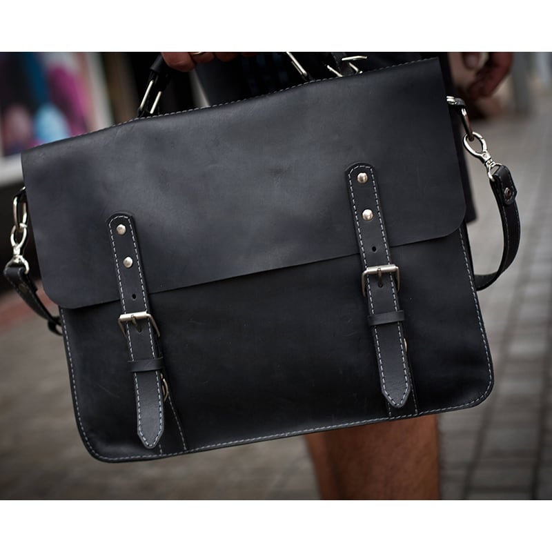 Сумка мужская Satchel bag black leather
