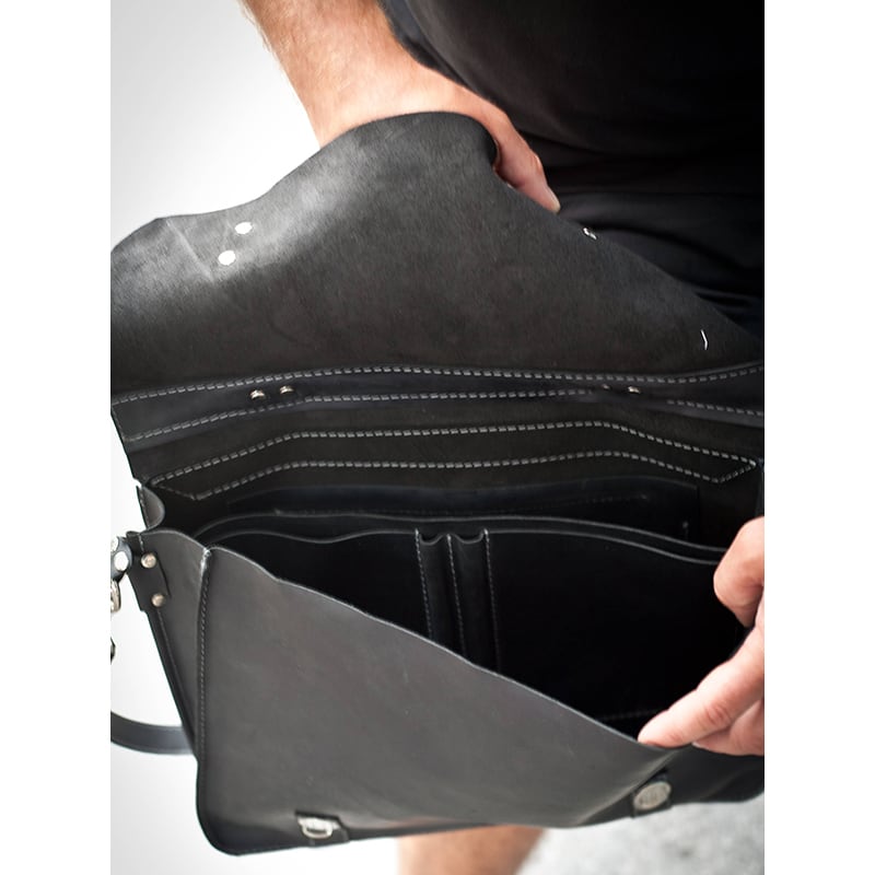Сумка мужская Satchel bag black leather