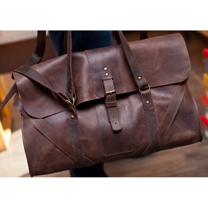 Сумка мужская Duffle bag vinous leather