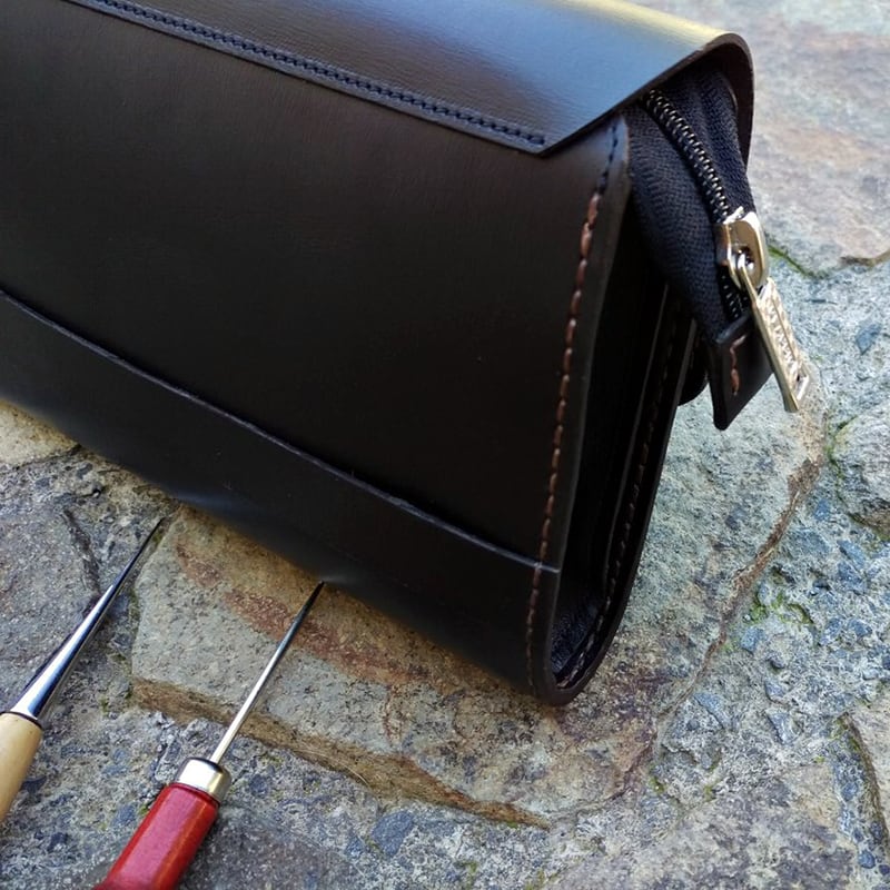 Кожаная барсетка Purse black leather