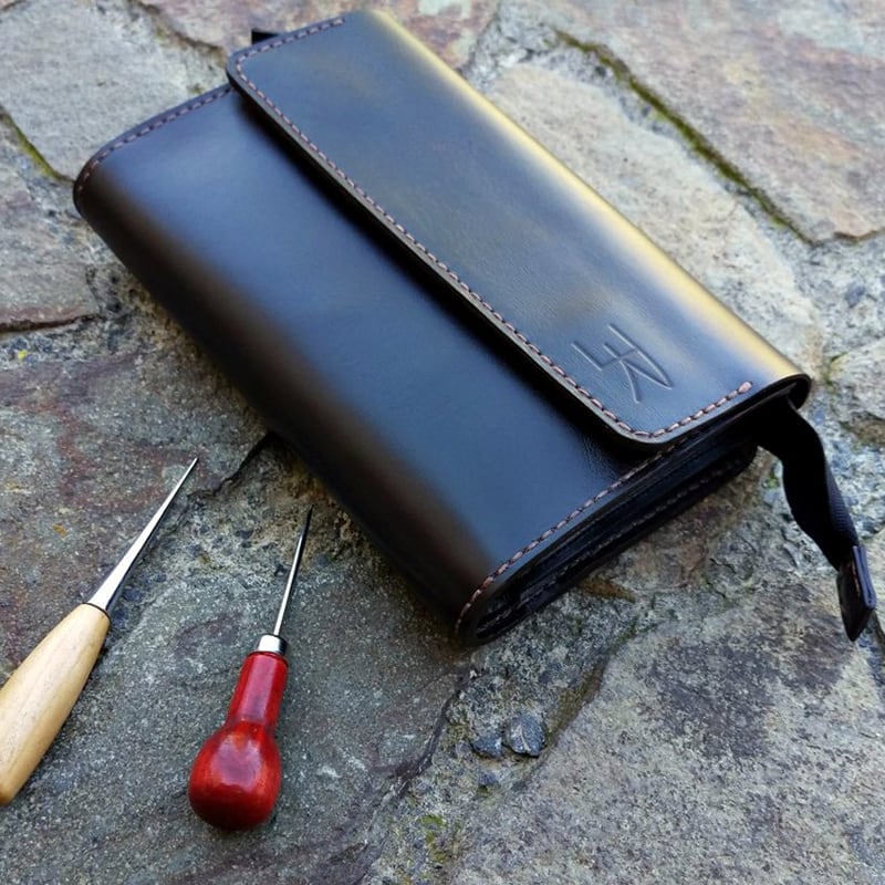 Кожаная барсетка Purse black leather