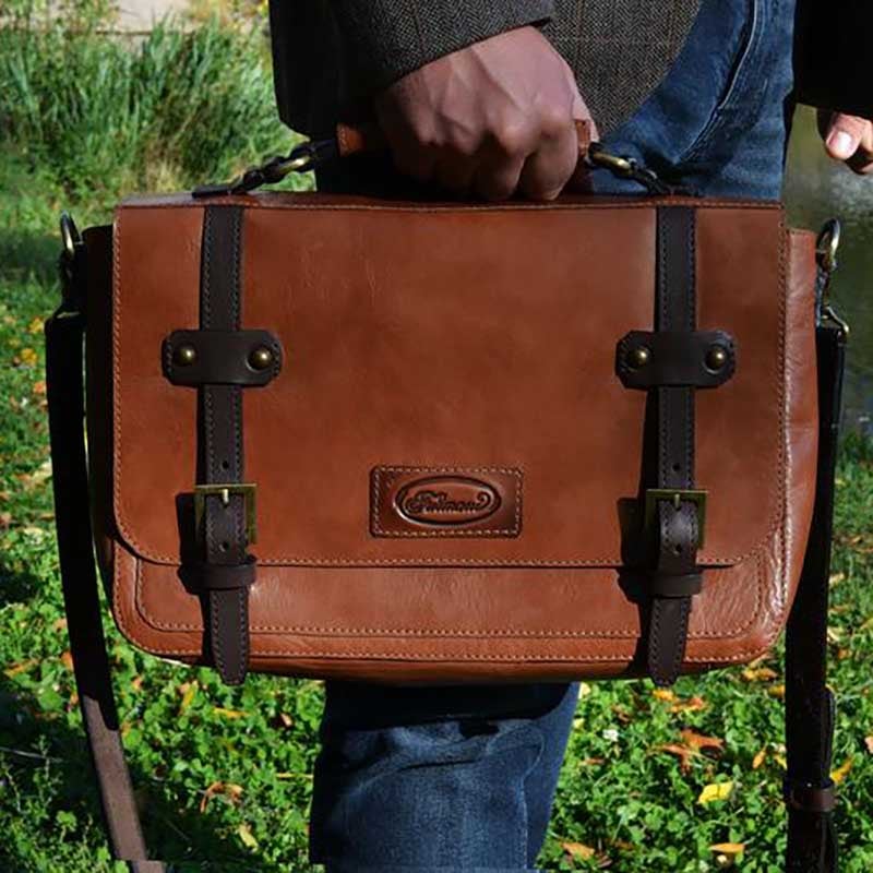 Мужская сумка Messenger bag Chief brown leather