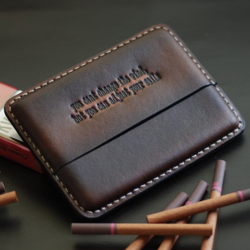 Кожаный портсигар Captain Drake brown leather