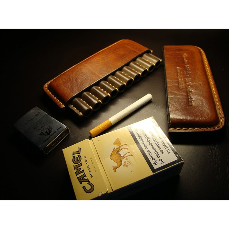 Шкіряний портсигар Classic brown leather