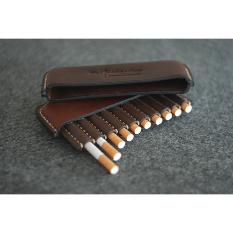 Шкіряний авторський портсигар Tunis brown leather