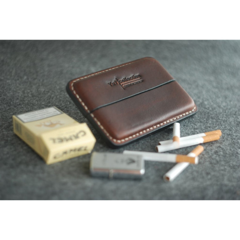 Кожаный авторский портсигар Tunis brown leather