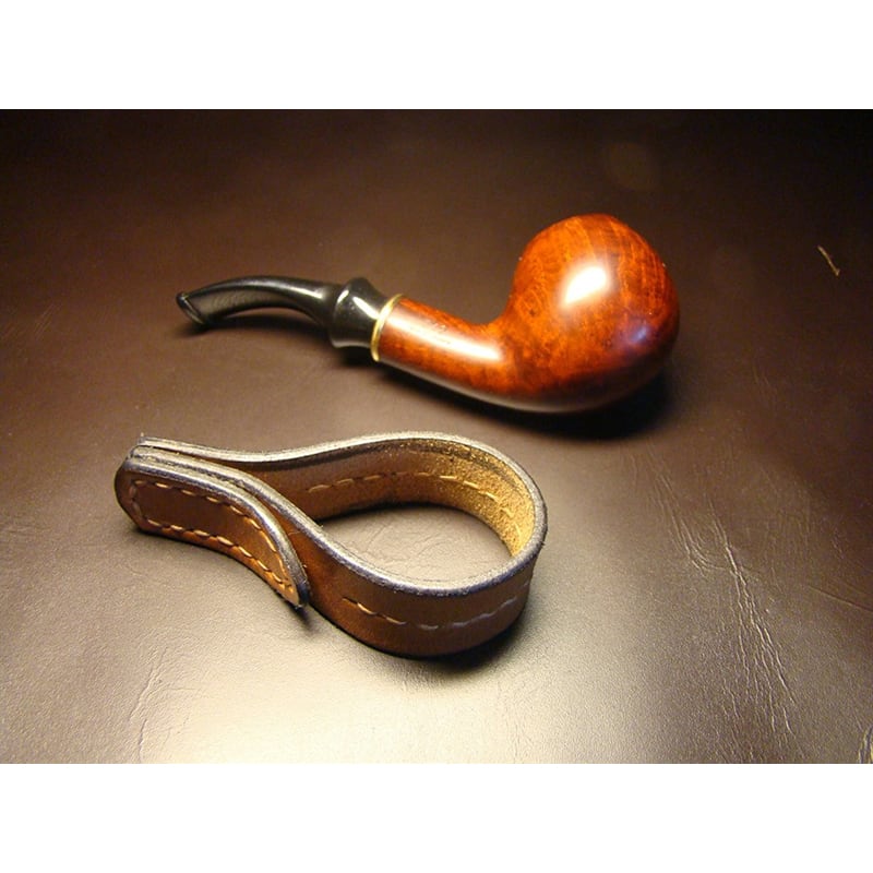 Кожаная подставка под трубку Tobacco brown leather