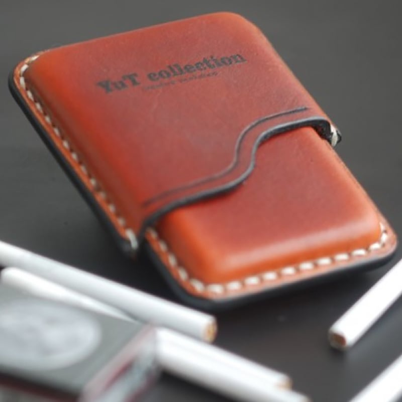 Шкіряний портсигар Slim red leather