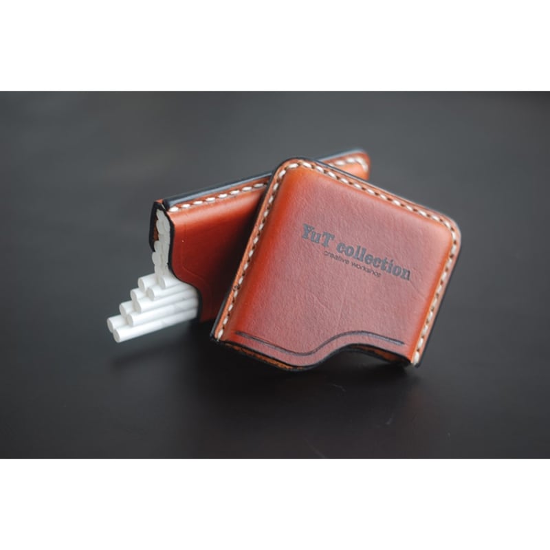 Шкіряний портсигар Slim red leather