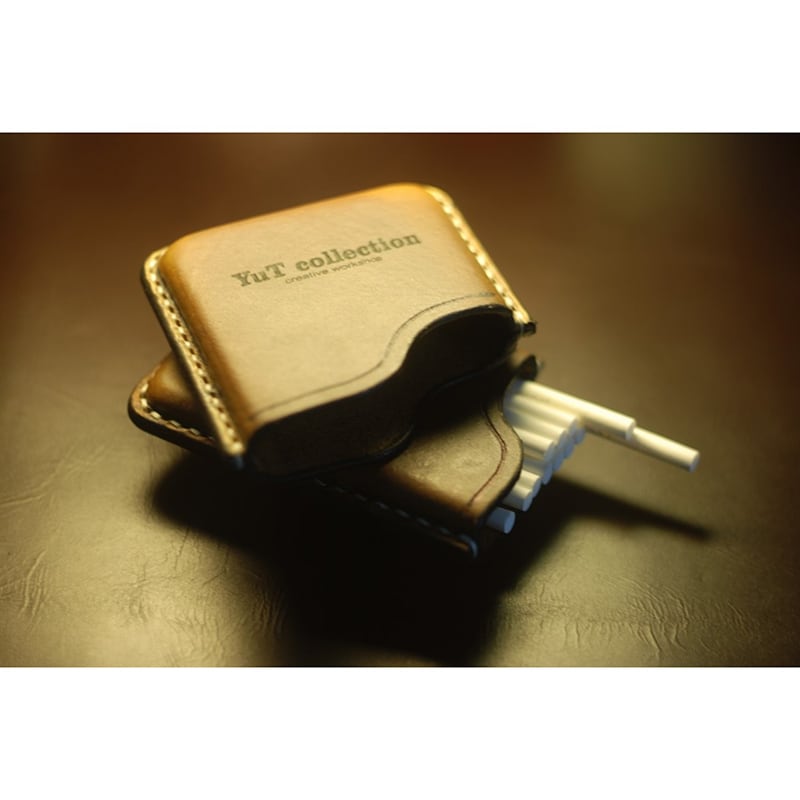 Шкіряний портсигар King size Slim brown leather