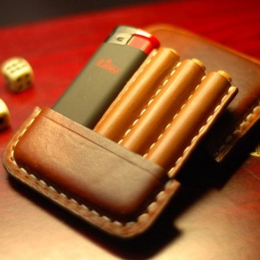 Портсигар кожаный Trinité brown leather